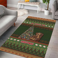 Book Lovers Christmas Area Rug Gingerbread With Xmas Book Tree - Wonder Print Shop