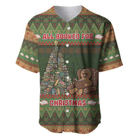 Book Lovers Christmas Baseball Jersey Gingerbread With Xmas Book Tree - Wonder Print Shop