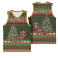 Book Lovers Christmas Basketball Jersey Gingerbread With Xmas Book Tree - Wonder Print Shop