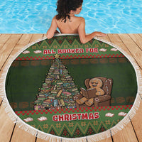 Book Lovers Christmas Beach Blanket Gingerbread With Xmas Book Tree - Wonder Print Shop