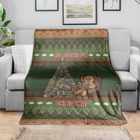 Book Lovers Christmas Blanket Gingerbread With Xmas Book Tree - Wonder Print Shop