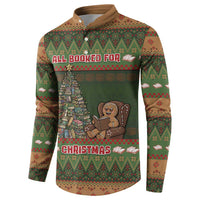 Book Lovers Christmas Button Sweatshirt Gingerbread With Xmas Book Tree - Wonder Print Shop