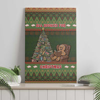 Book Lovers Christmas Canvas Wall Art Gingerbread With Xmas Book Tree - Wonder Print Shop