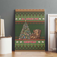 Book Lovers Christmas Canvas Wall Art Gingerbread With Xmas Book Tree - Wonder Print Shop