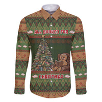 Book Lovers Christmas Family Matching Off Shoulder Short Dress and Hawaiian Shirt Gingerbread With Xmas Book Tree - Wonder Print Shop