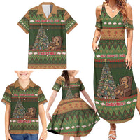 Book Lovers Christmas Family Matching Summer Maxi Dress and Hawaiian Shirt Gingerbread With Xmas Book Tree - Wonder Print Shop