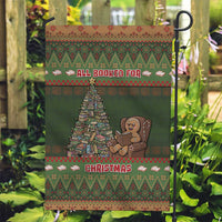 Book Lovers Christmas Garden Flag Gingerbread With Xmas Book Tree - Wonder Print Shop