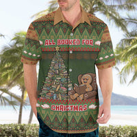 Book Lovers Christmas Hawaiian Shirt Gingerbread With Xmas Book Tree - Wonder Print Shop