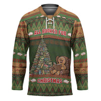 Book Lovers Christmas Hockey Jersey Gingerbread With Xmas Book Tree - Wonder Print Shop