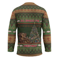 Book Lovers Christmas Hockey Jersey Gingerbread With Xmas Book Tree - Wonder Print Shop