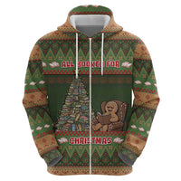 Book Lovers Christmas Hoodie Gingerbread With Xmas Book Tree - Wonder Print Shop