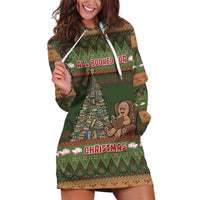 Book Lovers Christmas Hoodie Dress Gingerbread With Xmas Book Tree - Wonder Print Shop