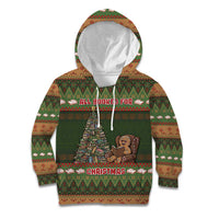 Book Lovers Christmas Kid Hoodie Gingerbread With Xmas Book Tree - Wonder Print Shop
