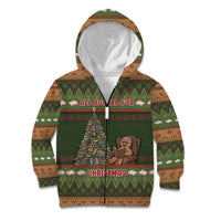 Book Lovers Christmas Kid Hoodie Gingerbread With Xmas Book Tree - Wonder Print Shop