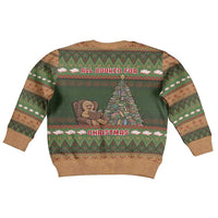 Book Lovers Christmas Kid Ugly Christmas Sweater Gingerbread With Xmas Book Tree - Wonder Print Shop