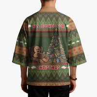 Book Lovers Christmas Kimono Gingerbread With Xmas Book Tree - Wonder Print Shop