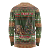 Book Lovers Christmas Long Sleeve Shirt Gingerbread With Xmas Book Tree - Wonder Print Shop