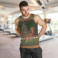 Book Lovers Christmas Men Tank Top Gingerbread With Xmas Book Tree - Wonder Print Shop