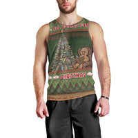 Book Lovers Christmas Men Tank Top Gingerbread With Xmas Book Tree - Wonder Print Shop