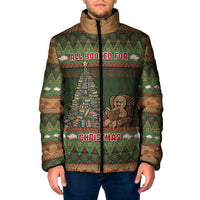 Book Lovers Christmas Padded Jacket Gingerbread With Xmas Book Tree - Wonder Print Shop