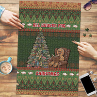 Book Lovers Christmas Puzzle Gingerbread With Xmas Book Tree - Wonder Print Shop