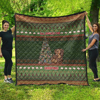 Book Lovers Christmas Quilt Gingerbread With Xmas Book Tree - Wonder Print Shop