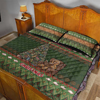 Book Lovers Christmas Quilt Bed Set Gingerbread With Xmas Book Tree - Wonder Print Shop