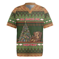 Book Lovers Christmas Rugby Jersey Gingerbread With Xmas Book Tree - Wonder Print Shop
