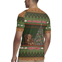Book Lovers Christmas Rugby Jersey Gingerbread With Xmas Book Tree - Wonder Print Shop