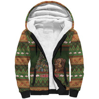 Book Lovers Christmas Sherpa Hoodie Gingerbread With Xmas Book Tree - Wonder Print Shop