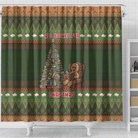 Book Lovers Christmas Shower Curtain Gingerbread With Xmas Book Tree - Wonder Print Shop