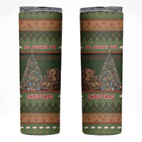Book Lovers Christmas Skinny Tumbler Gingerbread With Xmas Book Tree - Wonder Print Shop