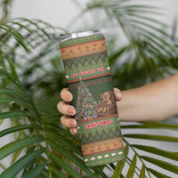 Book Lovers Christmas Skinny Tumbler Gingerbread With Xmas Book Tree - Wonder Print Shop