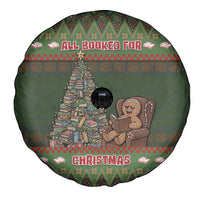 Book Lovers Christmas Spare Tire Cover Gingerbread With Xmas Book Tree - Wonder Print Shop
