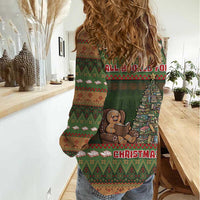 Book Lovers Christmas Women Casual Shirt Gingerbread With Xmas Book Tree - Wonder Print Shop