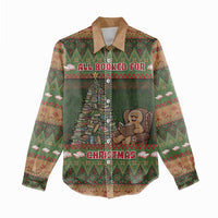 Book Lovers Christmas Women Casual Shirt Gingerbread With Xmas Book Tree - Wonder Print Shop
