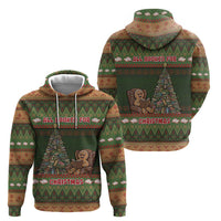 Book Lovers Christmas Zip Hoodie Gingerbread With Xmas Book Tree - Wonder Print Shop