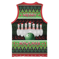 Bowling Christmas Basketball Jersey Merry Bowlmas - Wonder Print Shop