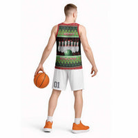 Bowling Christmas Basketball Jersey Merry Bowlmas - Wonder Print Shop