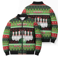Bowling Christmas Bomber Puffer Jacket Merry Bowlmas - Wonder Print Shop