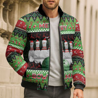 Bowling Christmas Bomber Puffer Jacket Merry Bowlmas - Wonder Print Shop