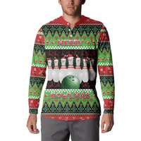 Bowling Christmas Button Sweatshirt Merry Bowlmas - Wonder Print Shop