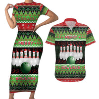 Bowling Christmas Couples Matching Short Sleeve Bodycon Dress and Hawaiian Shirt Merry Bowlmas - Wonder Print Shop