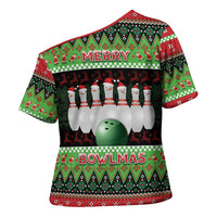 Bowling Christmas Cross Shoulder Shirt Merry Bowlmas - Wonder Print Shop