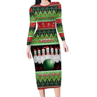 Bowling Christmas Family Matching Long Sleeve Bodycon Dress and Hawaiian Shirt Merry Bowlmas - Wonder Print Shop