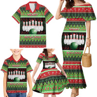 Bowling Christmas Family Matching Mermaid Dress and Hawaiian Shirt Merry Bowlmas - Wonder Print Shop