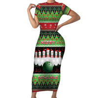 Bowling Christmas Family Matching Short Sleeve Bodycon Dress and Hawaiian Shirt Merry Bowlmas - Wonder Print Shop