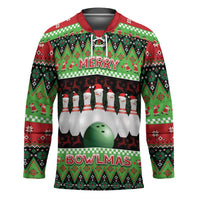 Bowling Christmas Hockey Jersey Merry Bowlmas - Wonder Print Shop