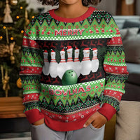 Bowling Christmas Kid Ugly Christmas Sweater Merry Bowlmas - Wonder Print Shop