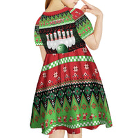 Bowling Christmas Kid Short Sleeve Dress Merry Bowlmas - Wonder Print Shop